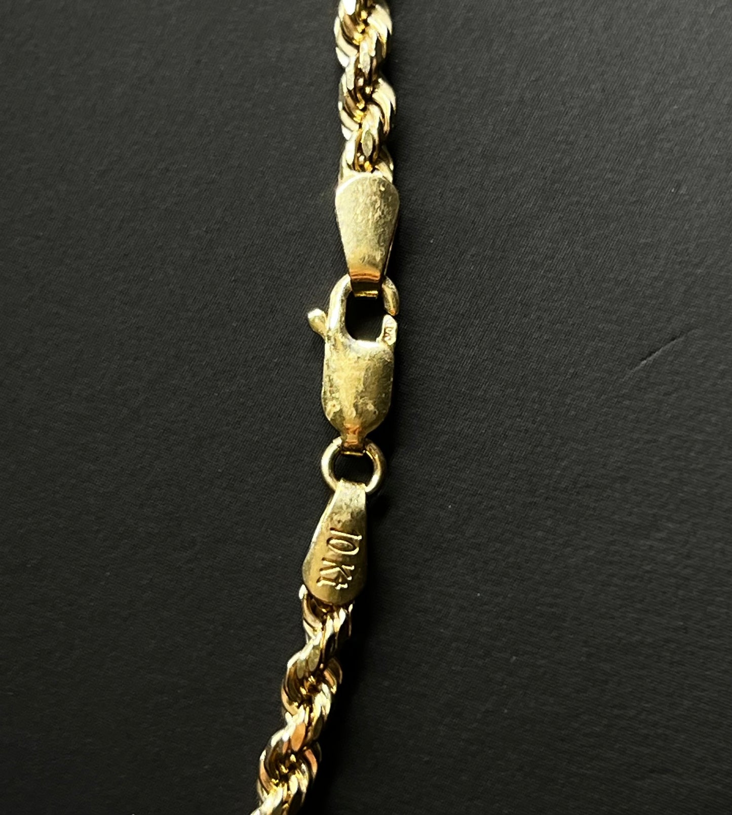 10Kt Gold 18” 1.8mm Diamond Cut Rope Link Chain