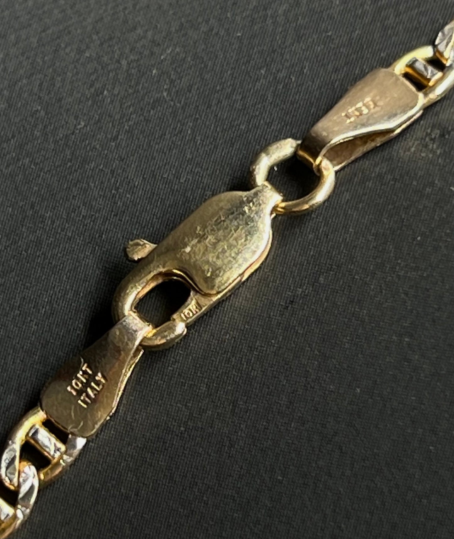 10Kt Two Tone Gold 20” 3MM Diamond Cut Figarinier Link Chain