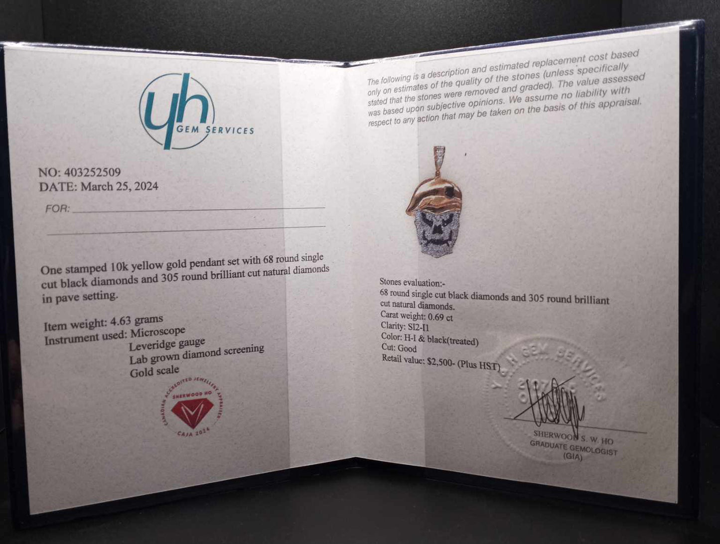 10Kt Gold COD General Diamond Pendant