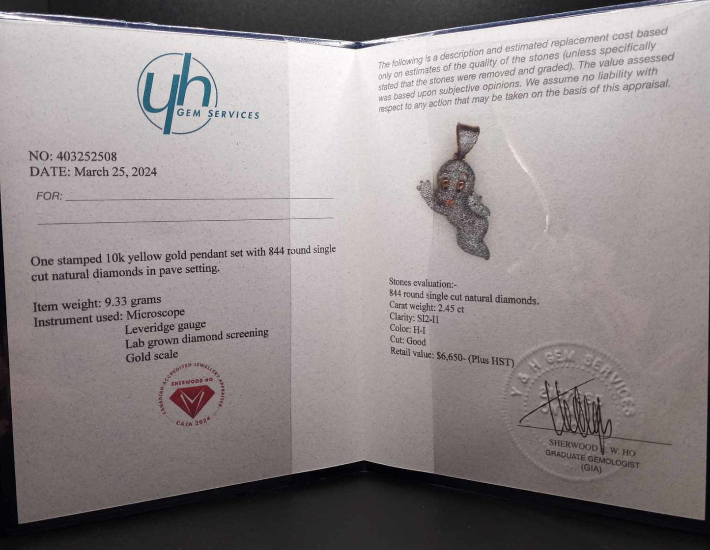 10Kt Gold Custom Diamond Pendant