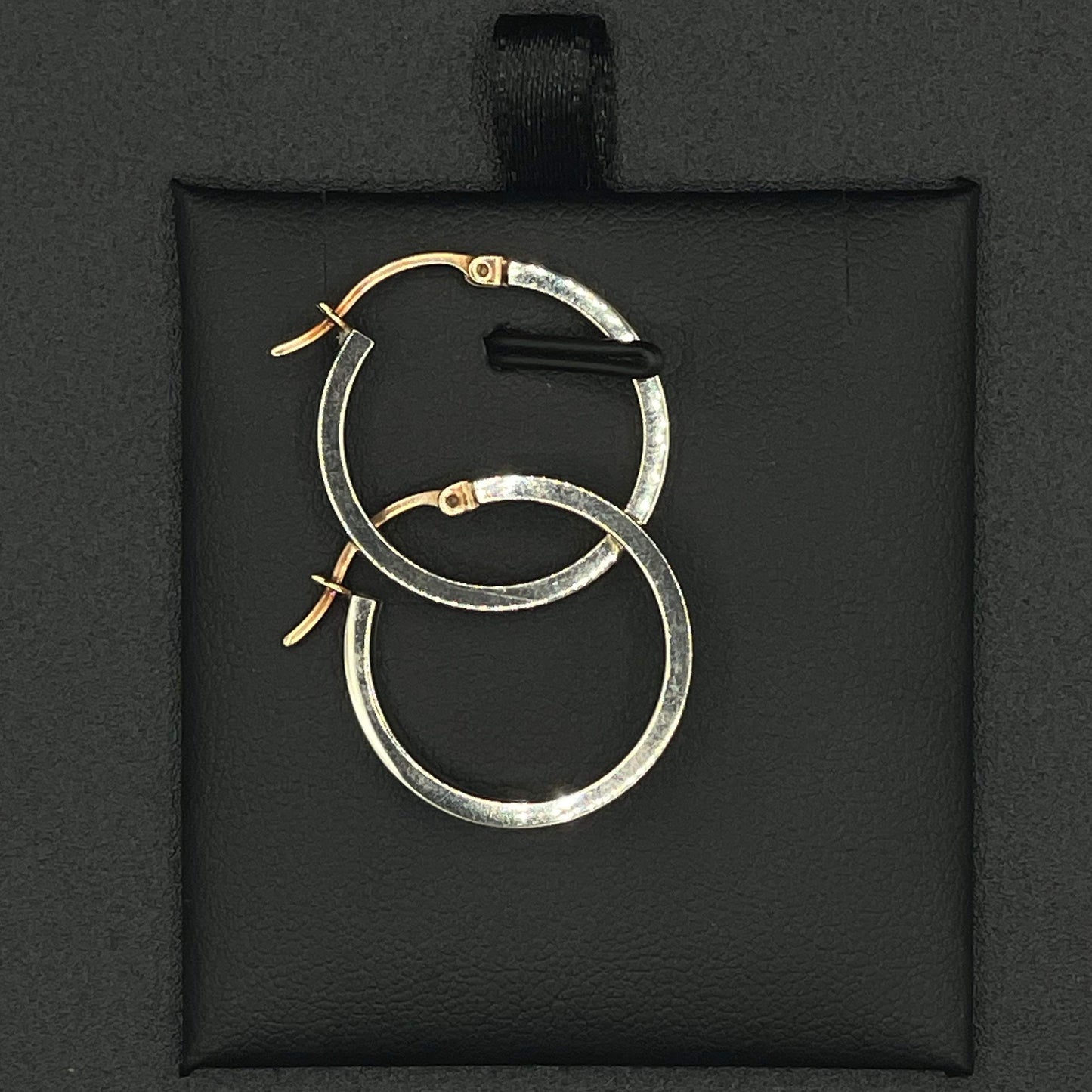 10Kt White Gold Medium 23.6MM Circle Earrings