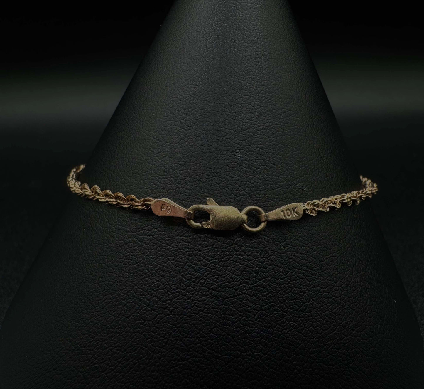 10kt Gold 8" 2.3mm Rope Link Bracelet