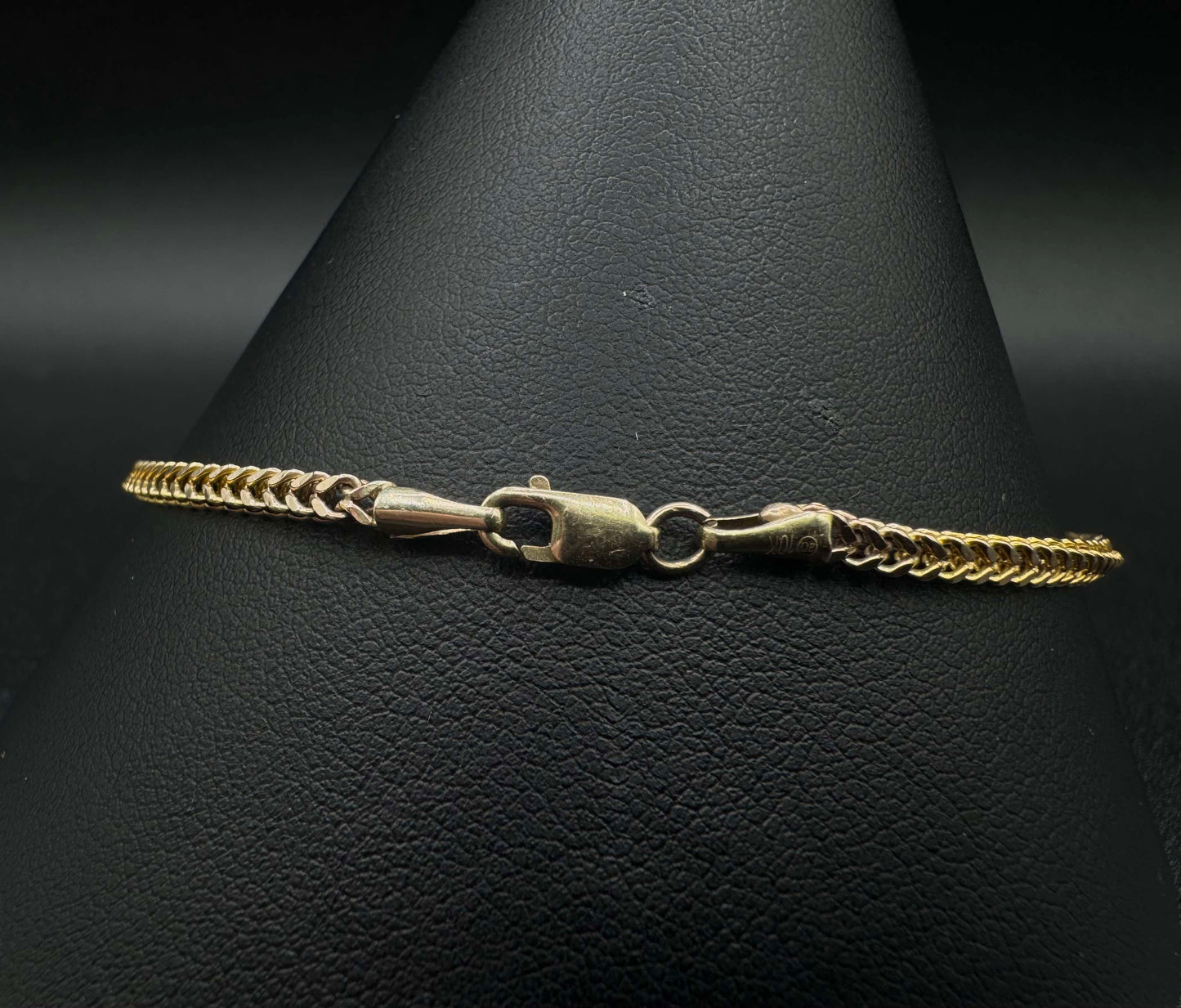10Kt Gold 9.75" 2.2mm Franco Link Braclete
