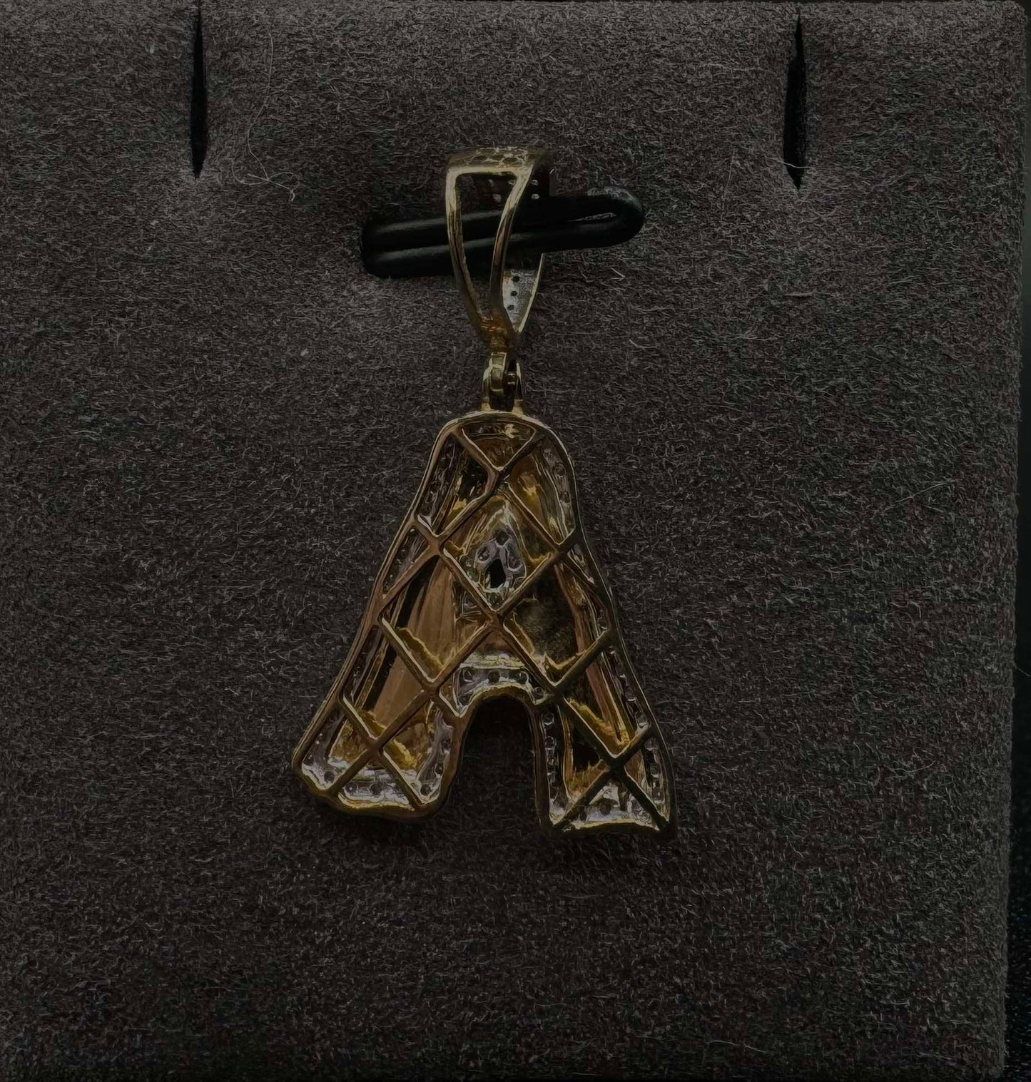 10Kt Gold Diamond "A" Pendant