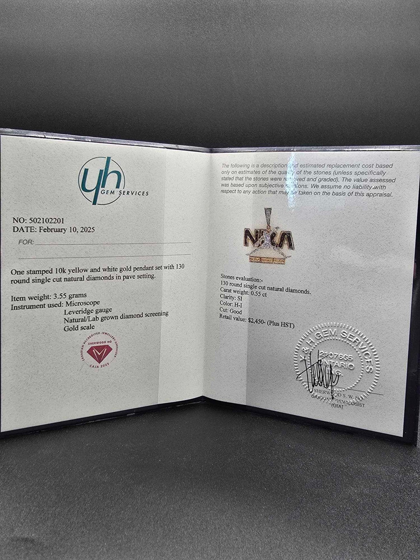 10Kt Gold Diamond Custom Pendant