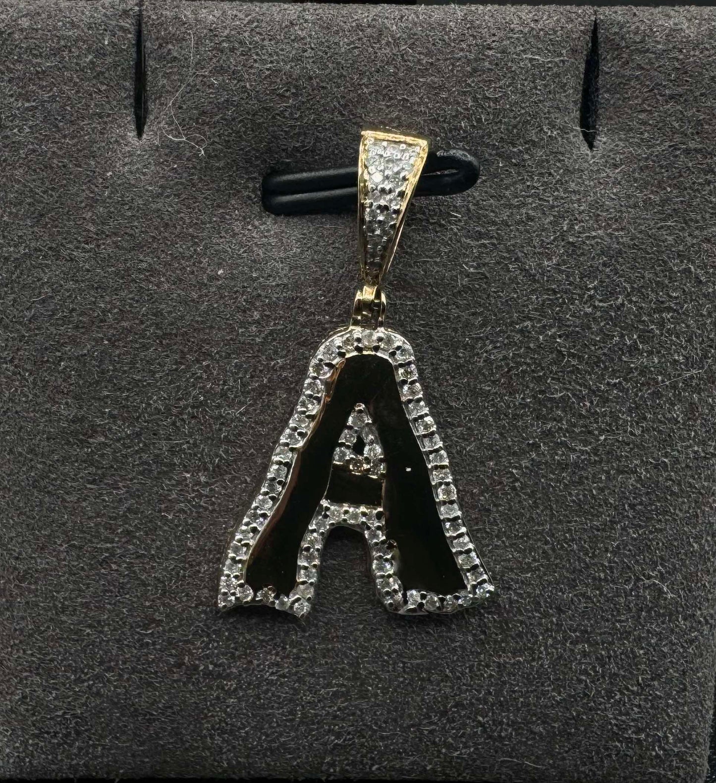 10Kt Gold Diamond "A" Pendant