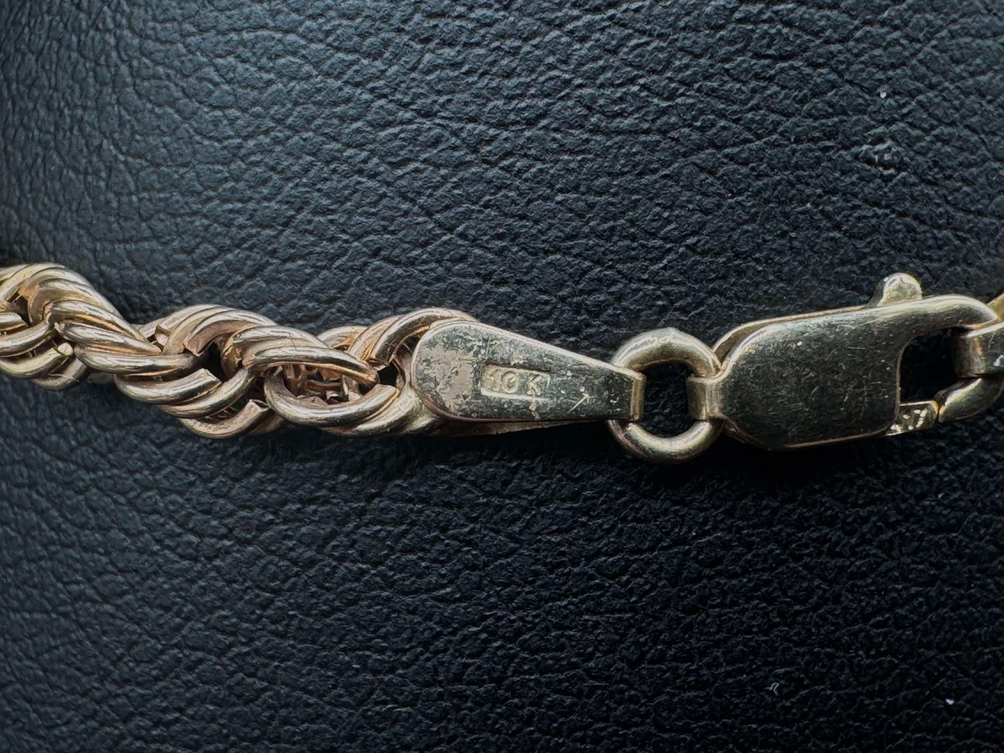 10Kt Gold 8" 3.2MM Rope Link Chain