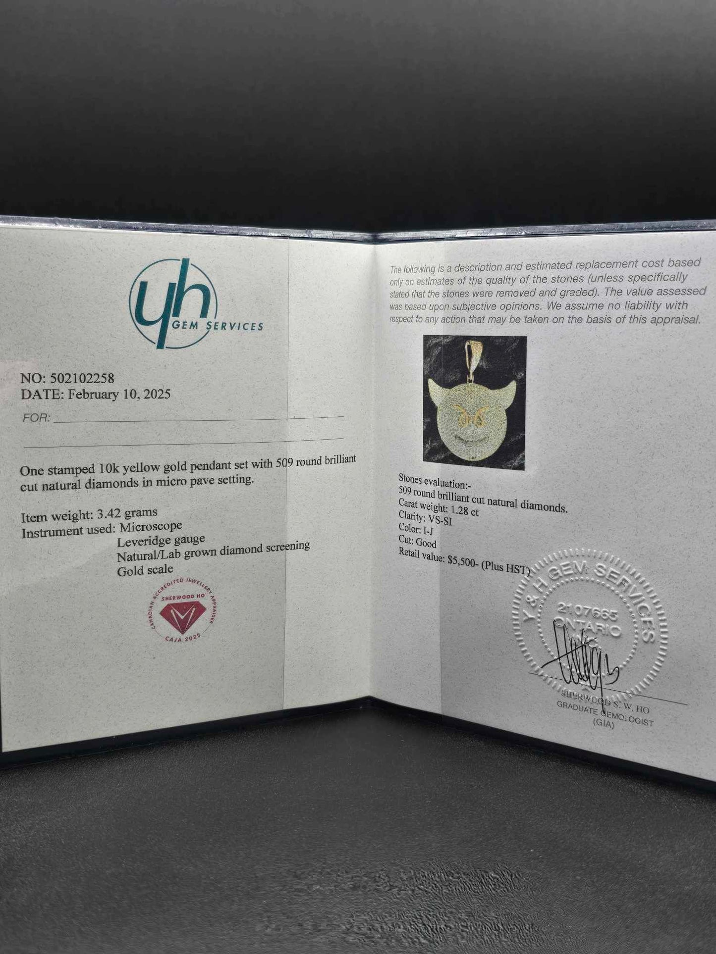 10Kt Gold Diamond Devil Pendant