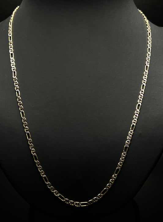 10Kt Gold 20” 3MM Figarinier Link Chain