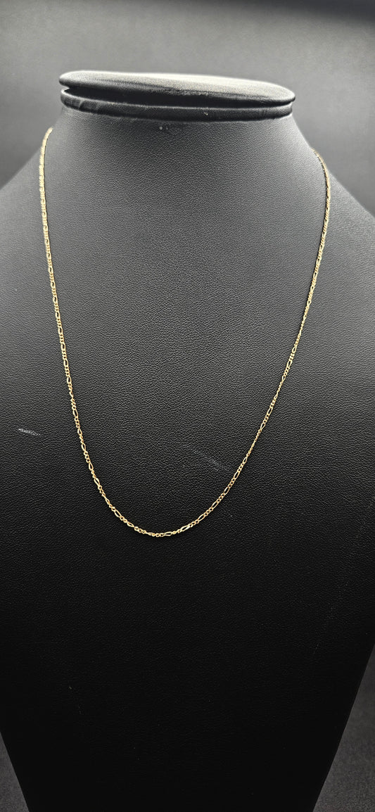 18Kt Gold 20" 1.1mm Figaro Link Chain