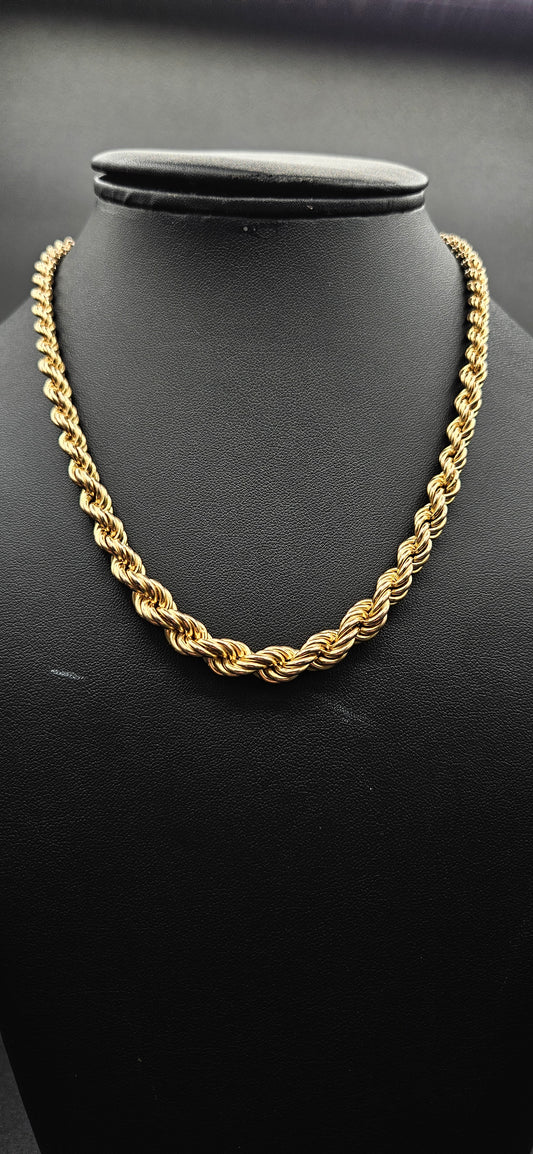 14Kt Gold 18" 4.1-8.1mm Rope Link Chain