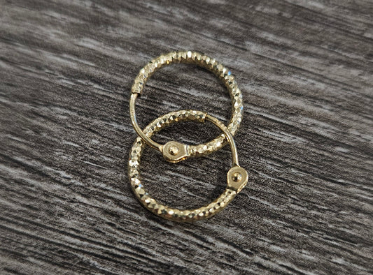 10Kt Gold 13mm Hoop Earrings