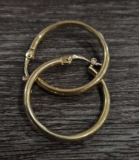 10Kt Gold 23mm Hoop Earrings