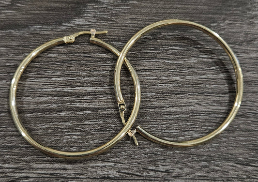 10Kt Gold 38.5mm Hoop Earrings