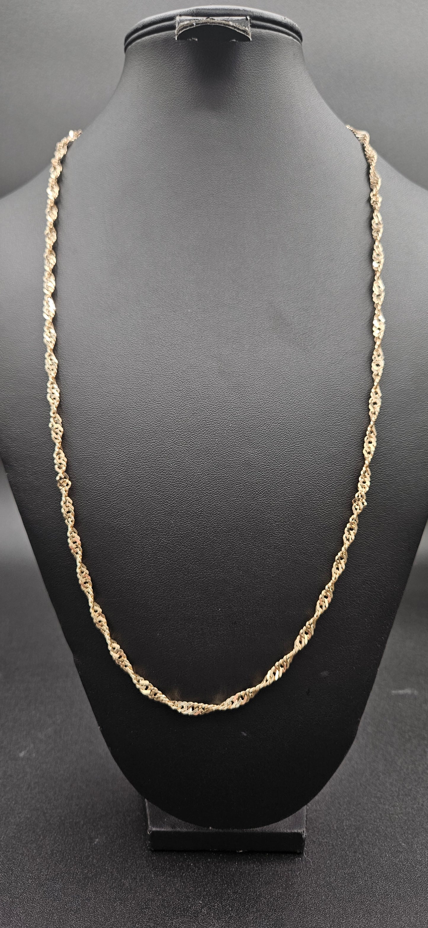 10Kt Gold 26" 4mm Singapore Link Chain