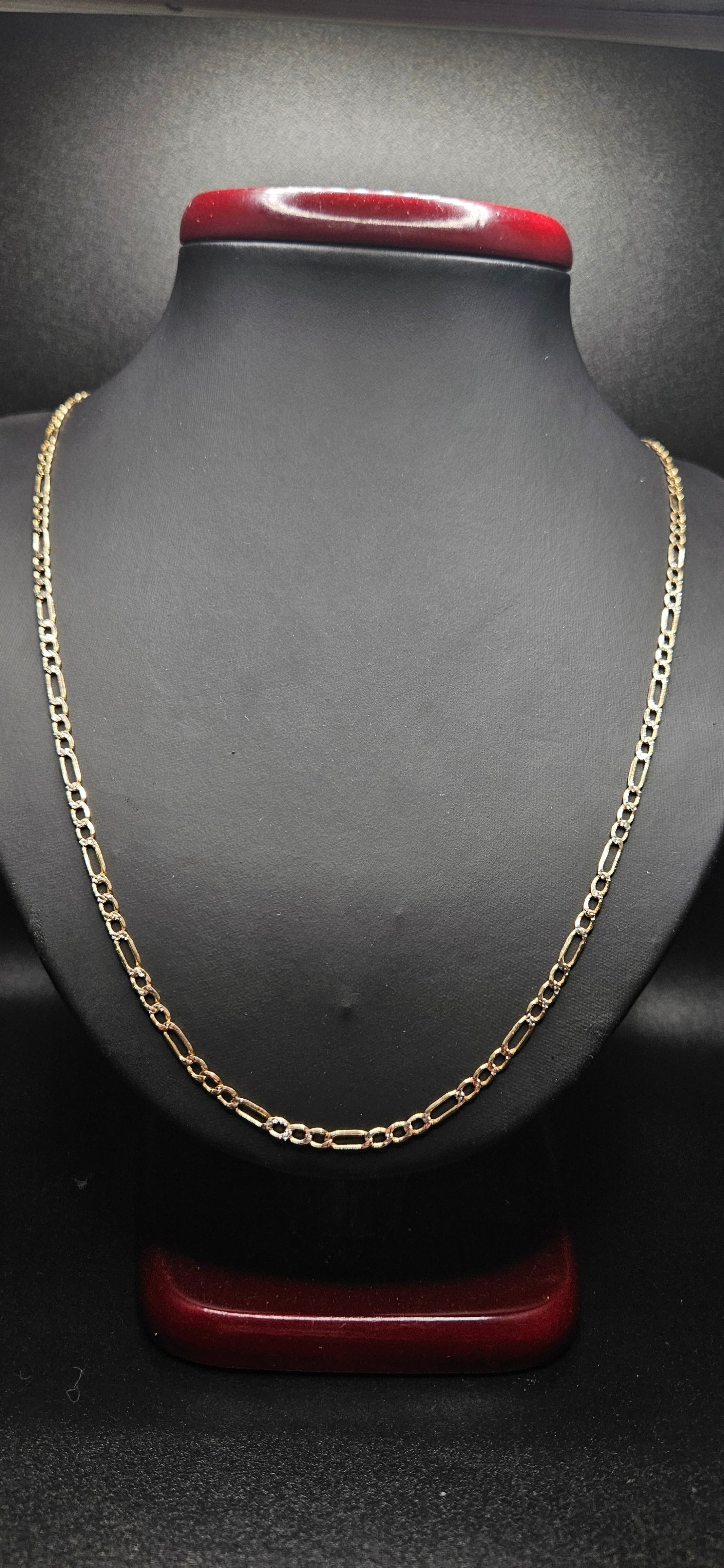 10Kt Gold 23" 3.1mm Figaro Link Chain