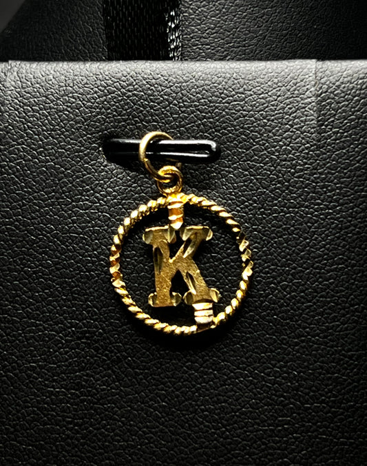 10Kt Gold Letter “K” Charm Pendant