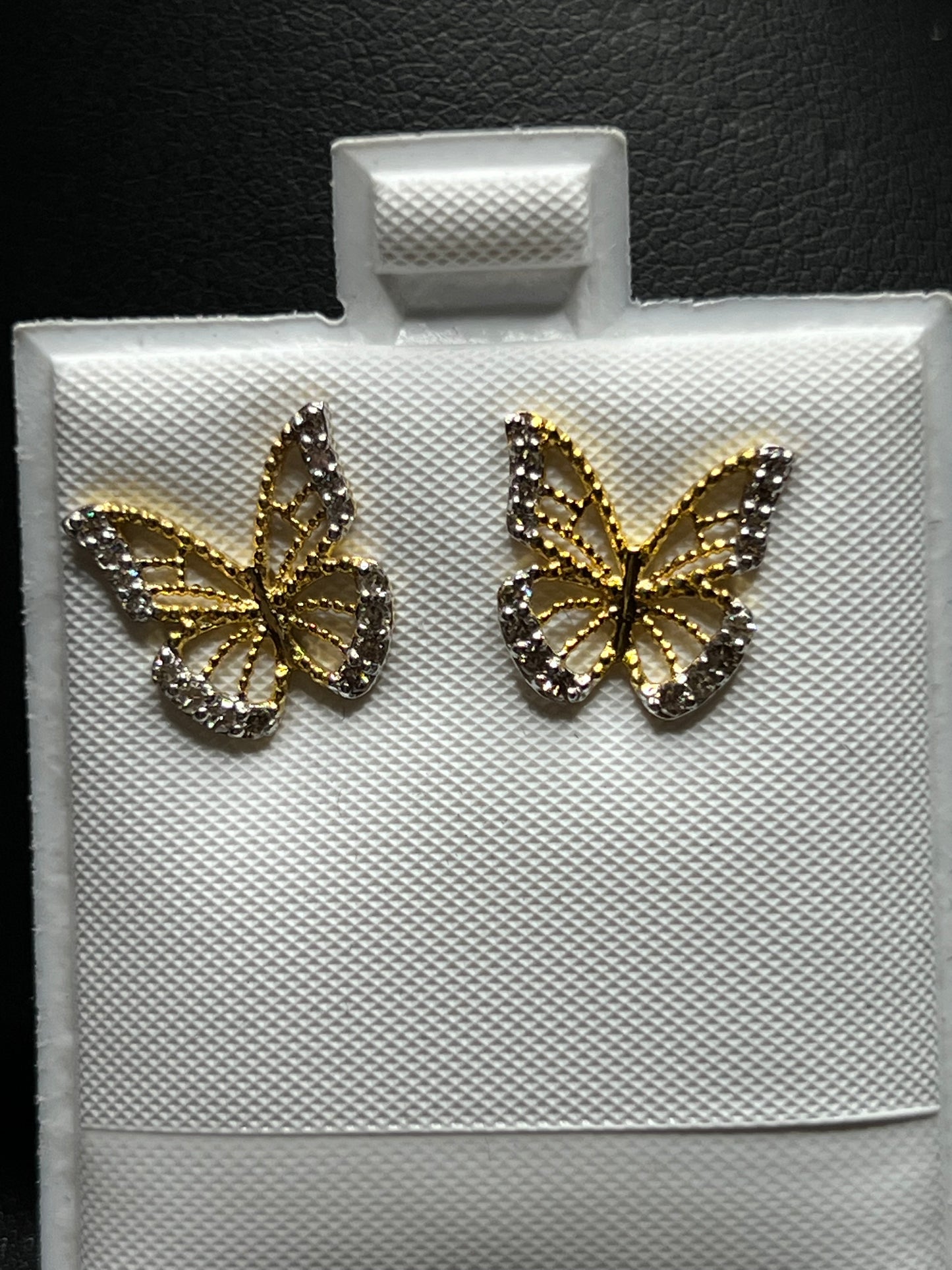 10Kt Gold Diamond Butterfly Earrings