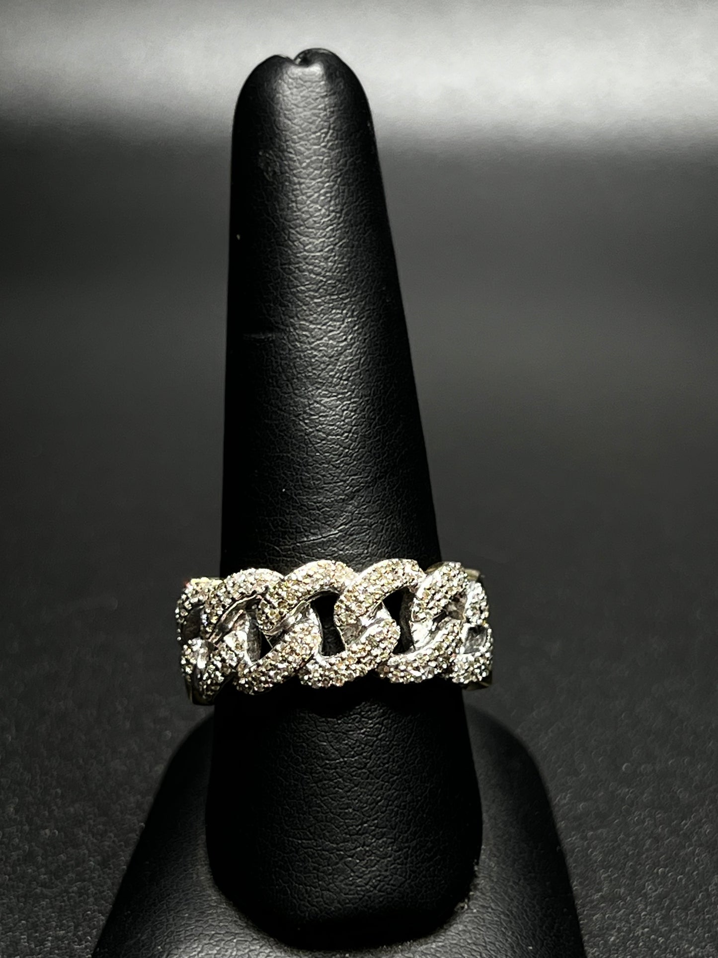 10Kt Gold Diamond Cuban Ring