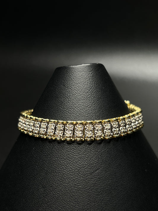 10Kt Gold 7.5" 7.1mm Double Row Diamond Tennis Bracelet