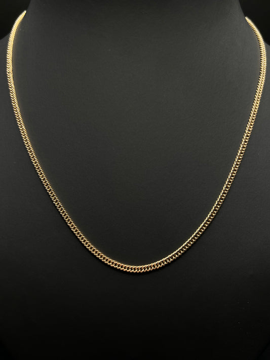 10Kt Gold 16.5” 2MM Compact Cuban Link Chain