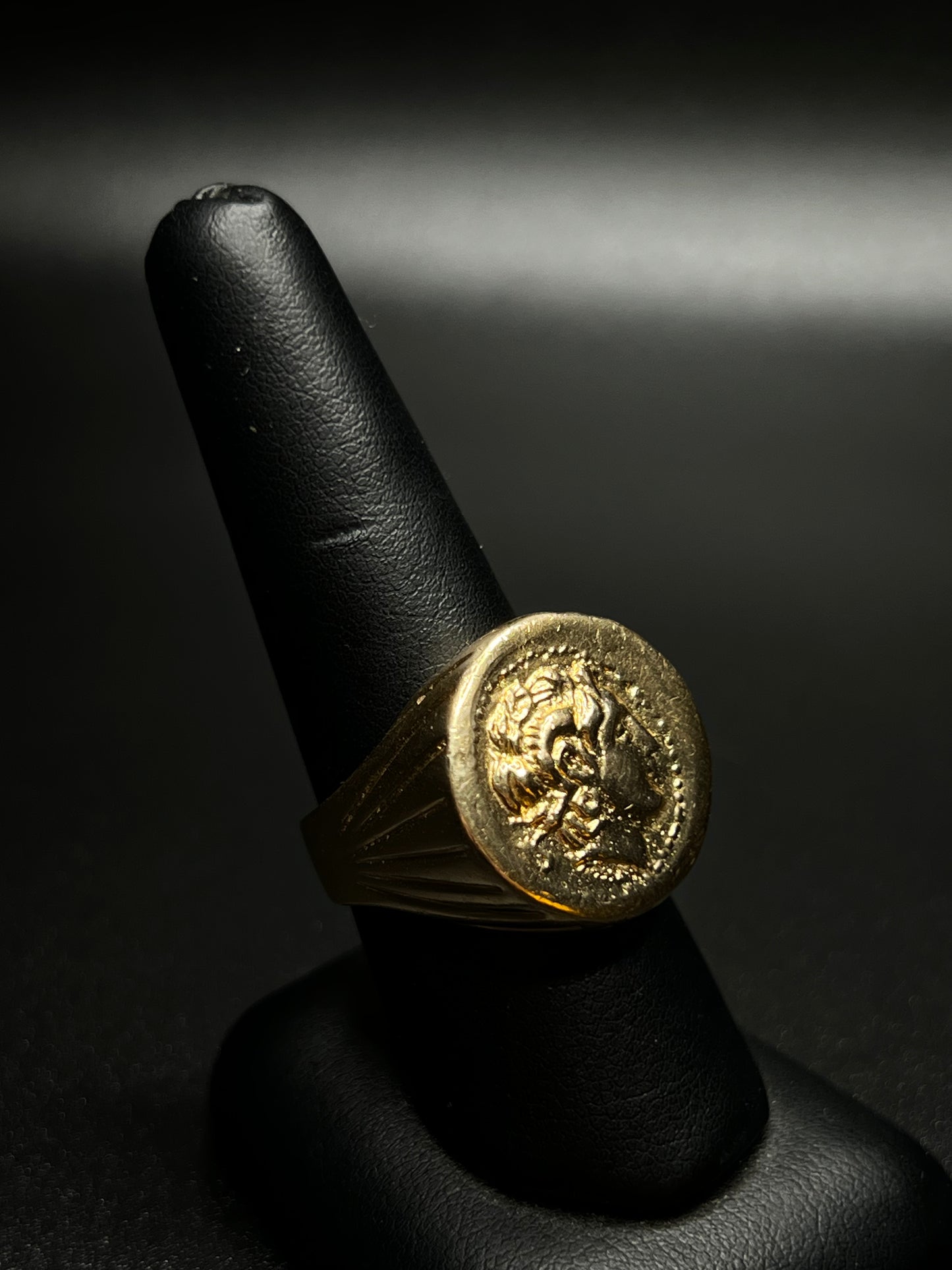 14Kt Gold Alexander The Great Coin Ring