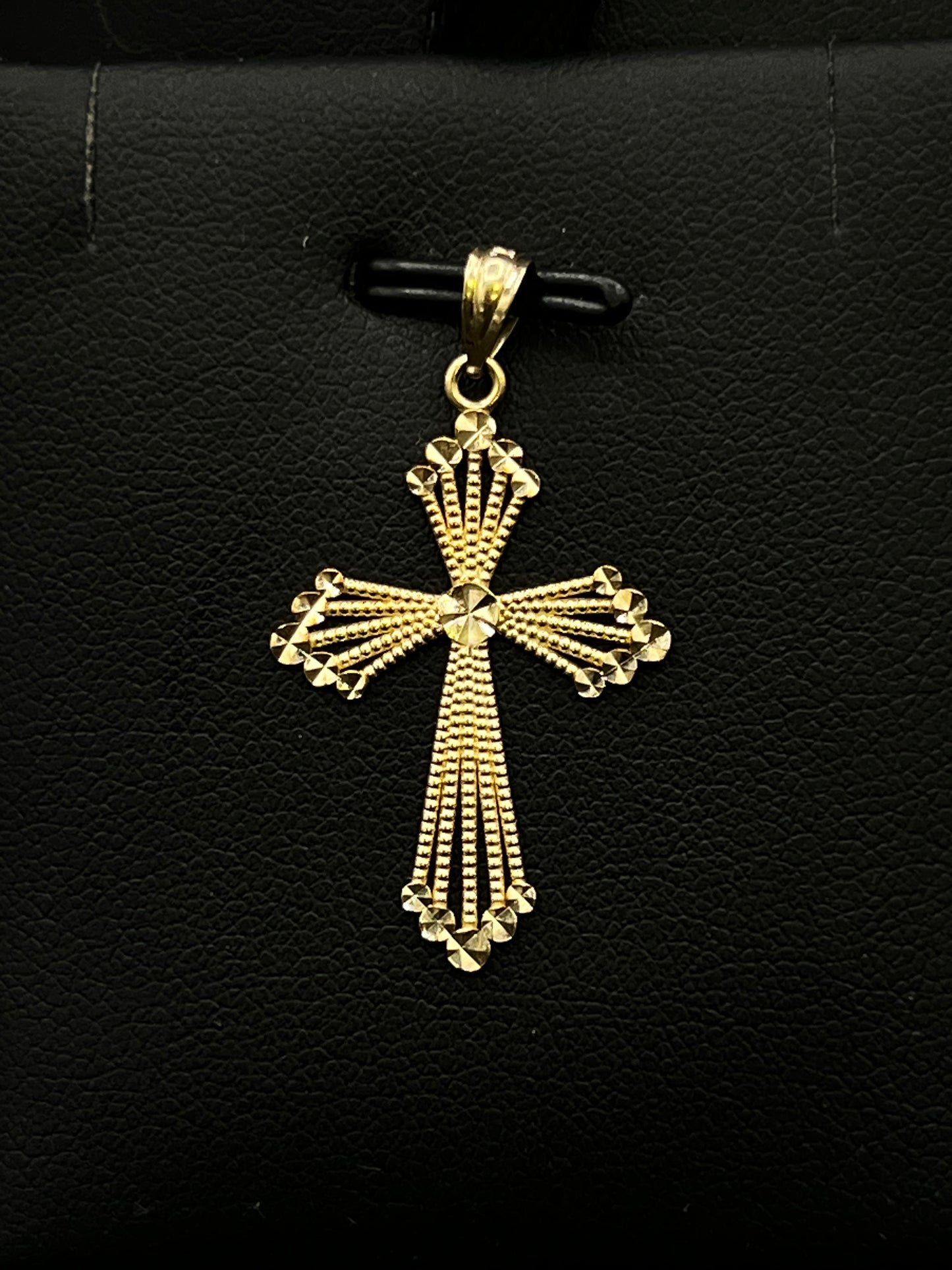 10Kt Gold Diamond Cut Cross Pendant