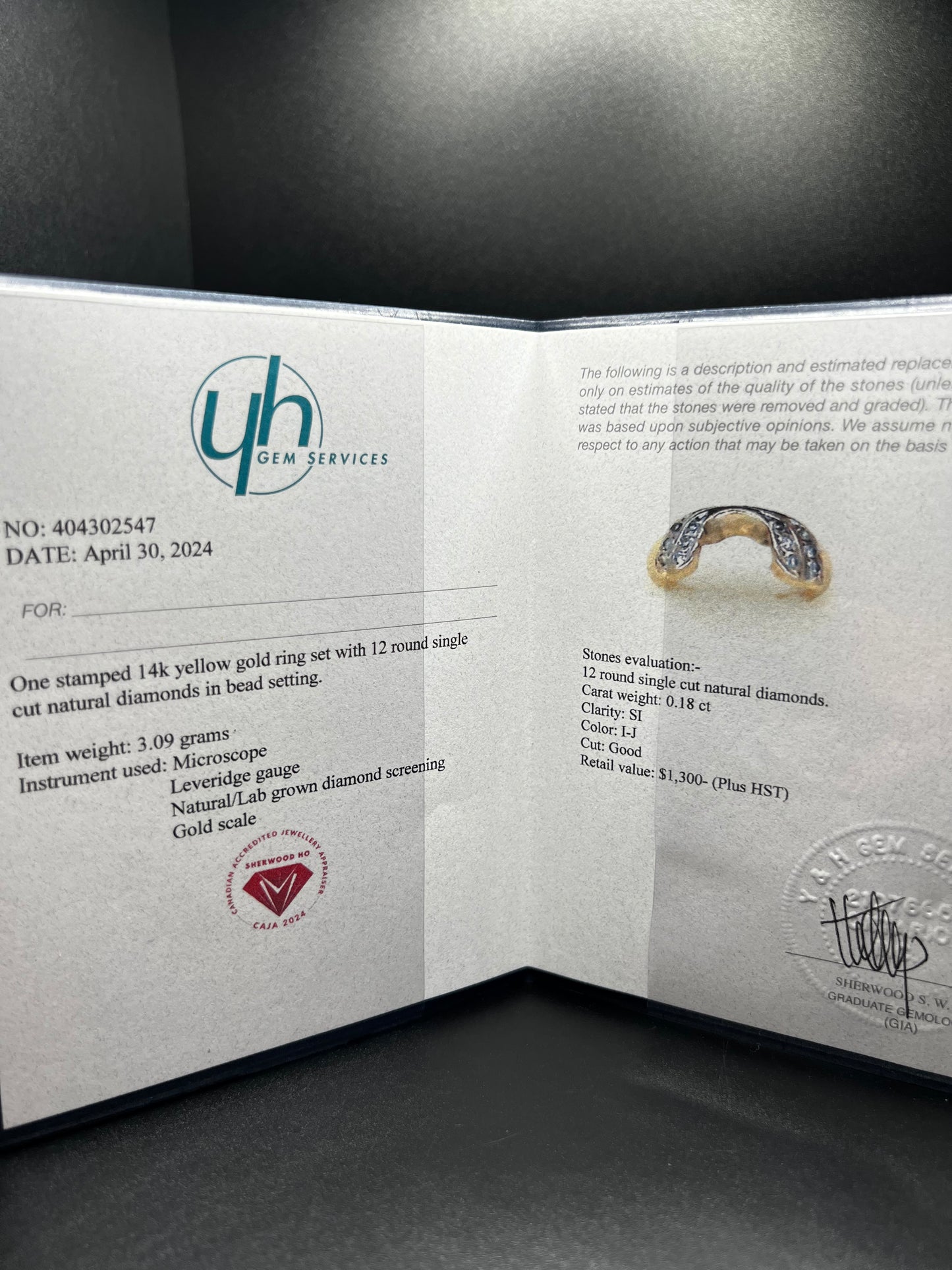 14Kt Gold Horseshoe Diamond Ring