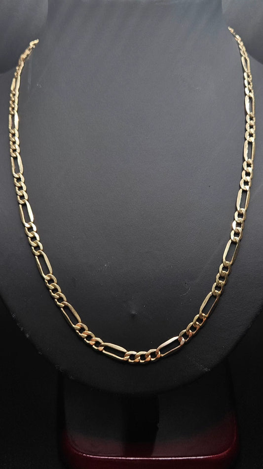 10Kt Gold 20" 5.2mm Figaro Link Chain