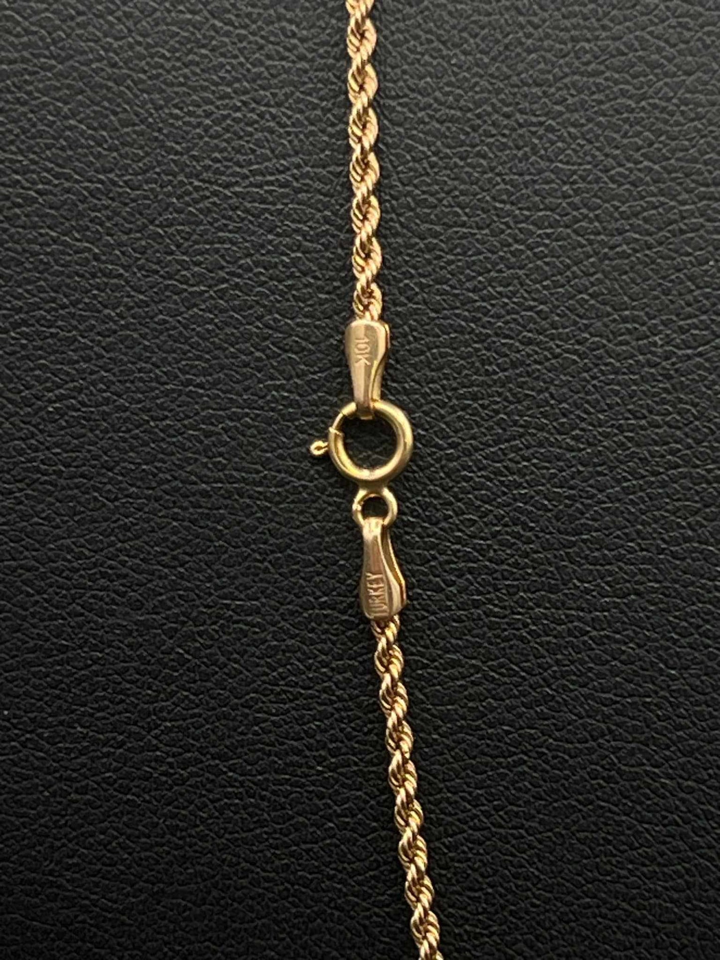 10Kt Gold 23" 1.2MM Rope Link Chain