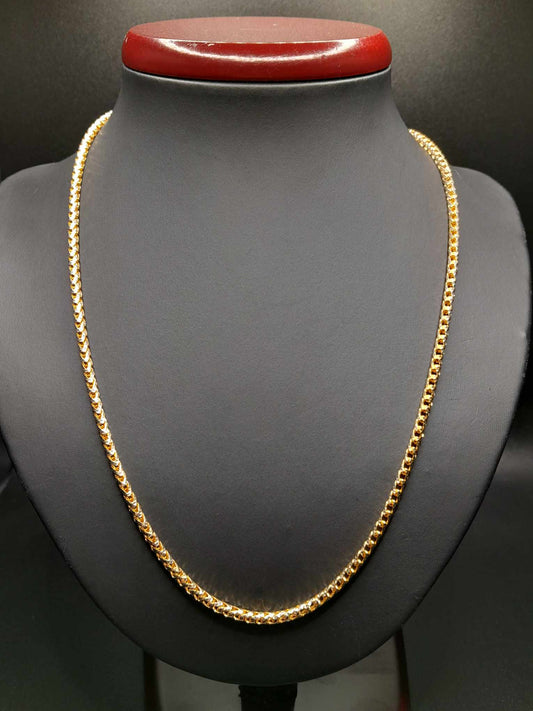 10Kt Gold 21" 3mm Franco Link Chian W/Diamond Box Lock