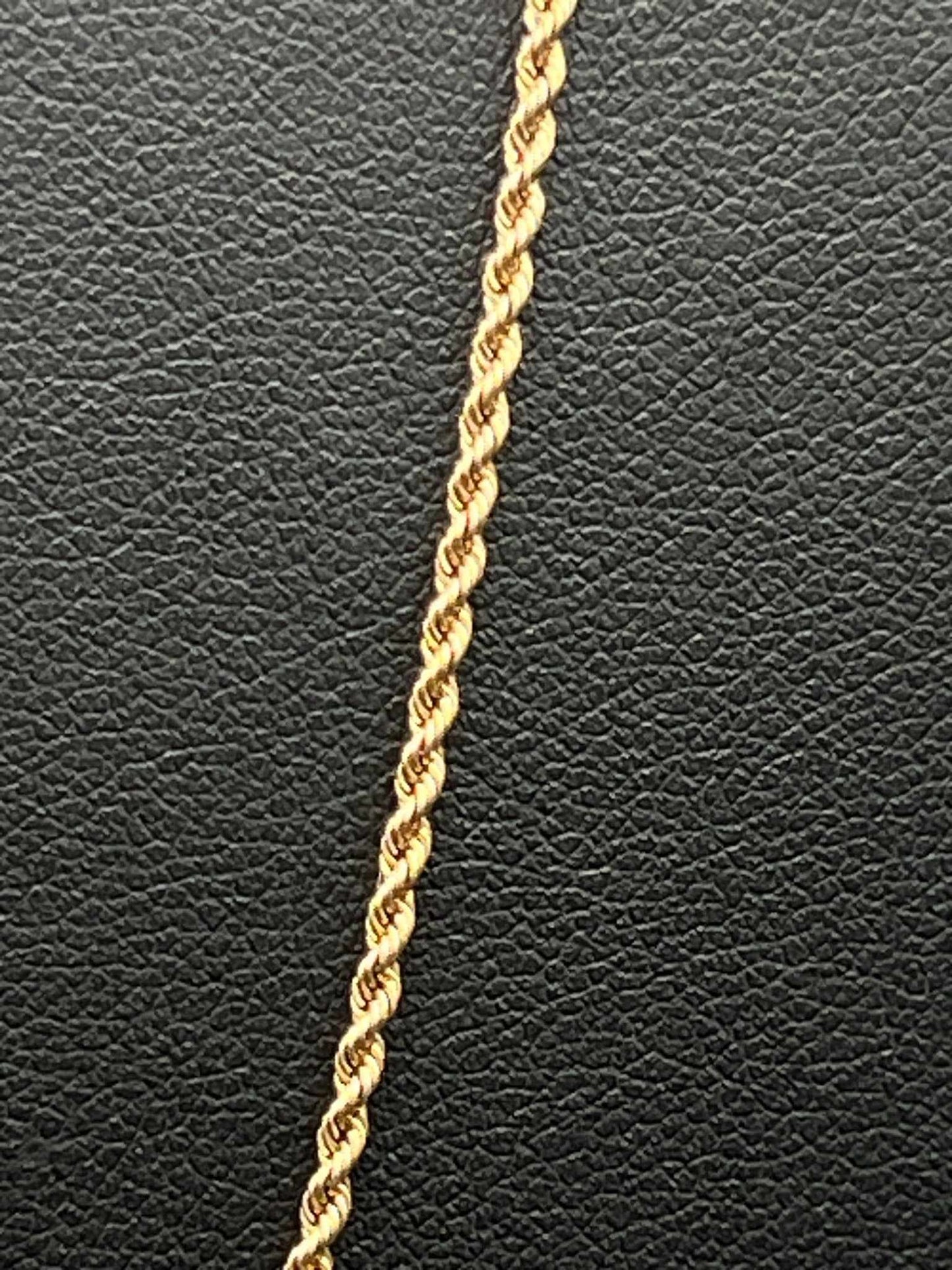 10Kt Gold 23" 1.2MM Rope Link Chain