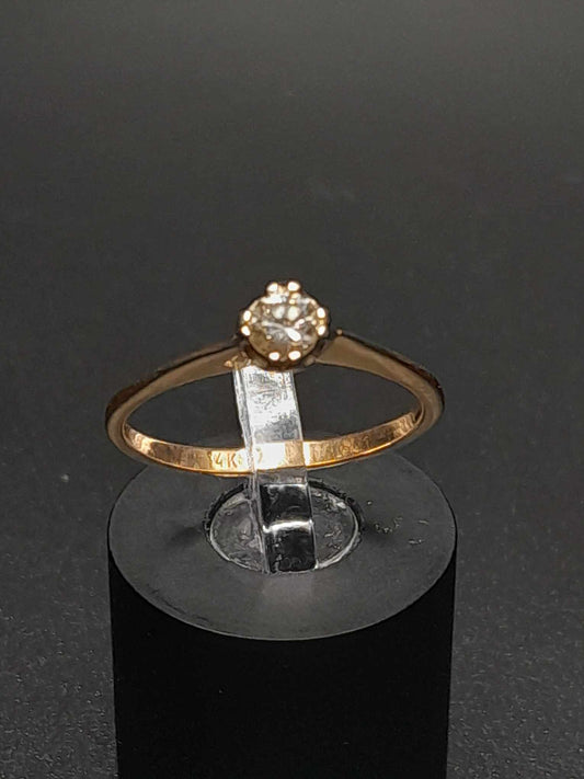 14Kt Gold Diamond Solitaire Ring