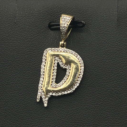 10Kt Gold Diamond "D" Pendant