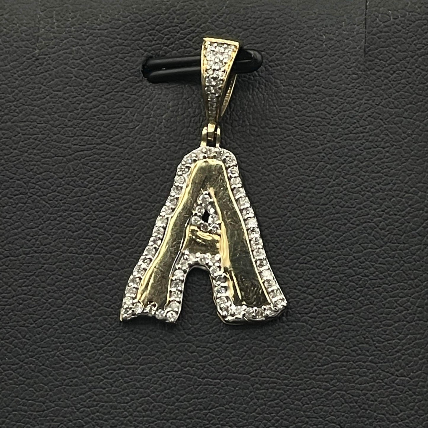 10Kt Gold Diamond "A" Pendant