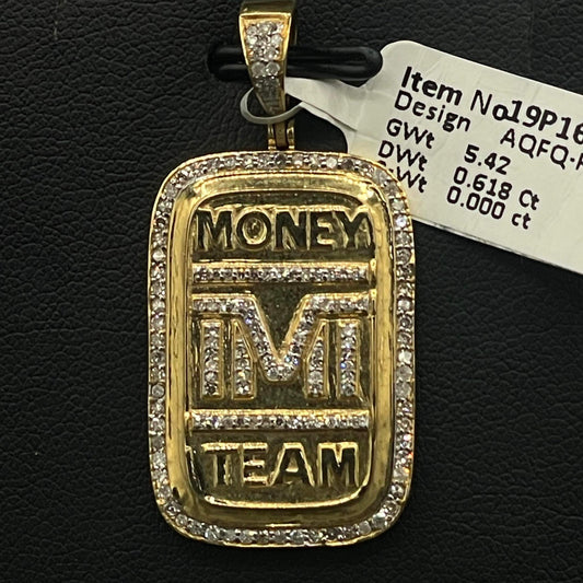 10Kt Gold Diamond Money Team Pendant