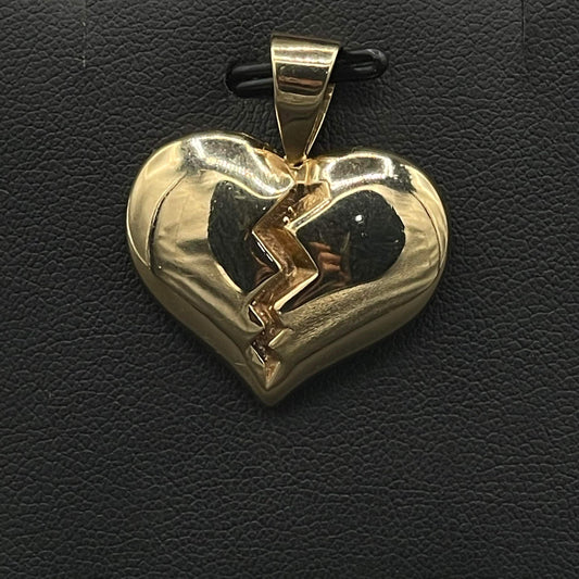 10Kt Gold Broken Heart Pendant