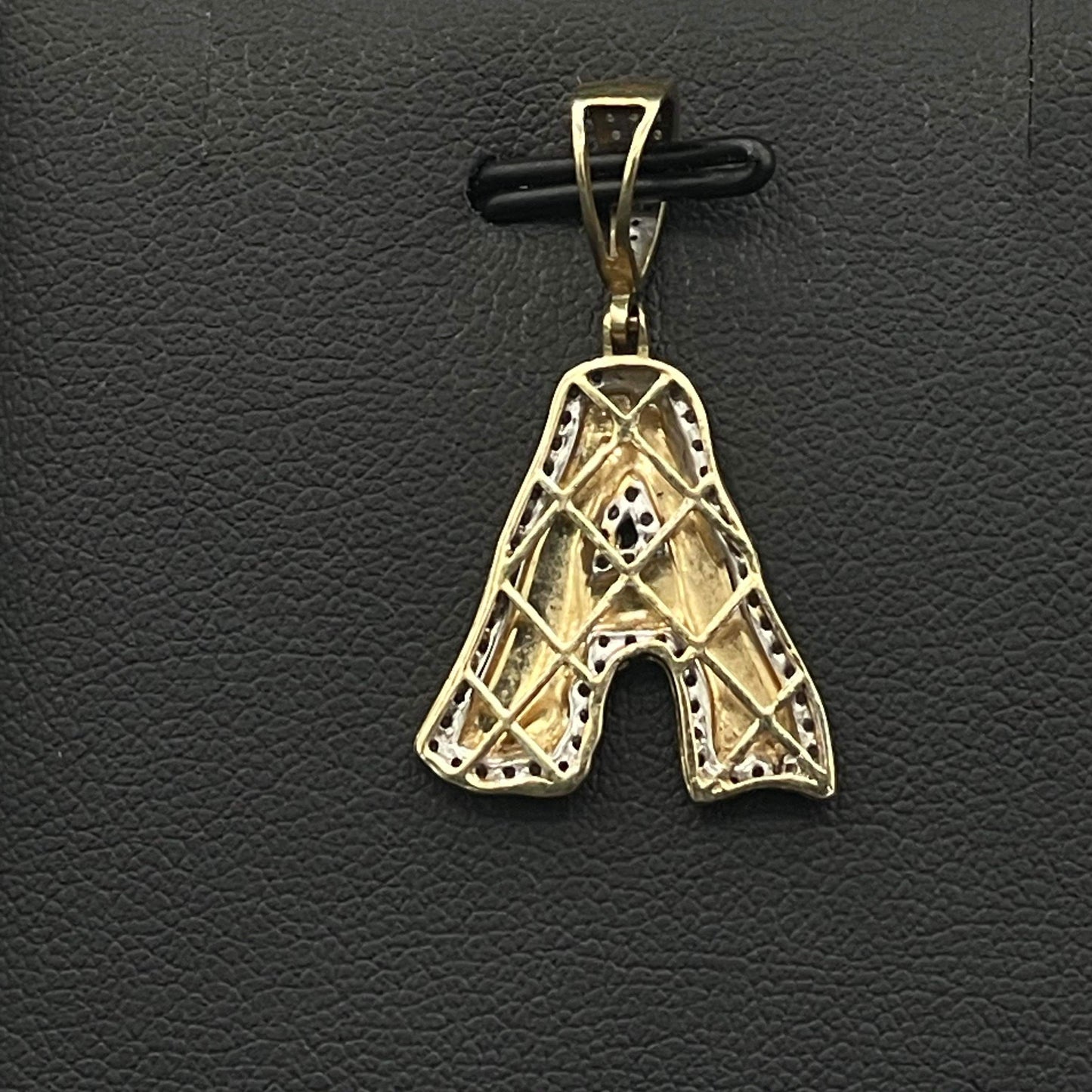 10Kt Gold Diamond "A" Pendant