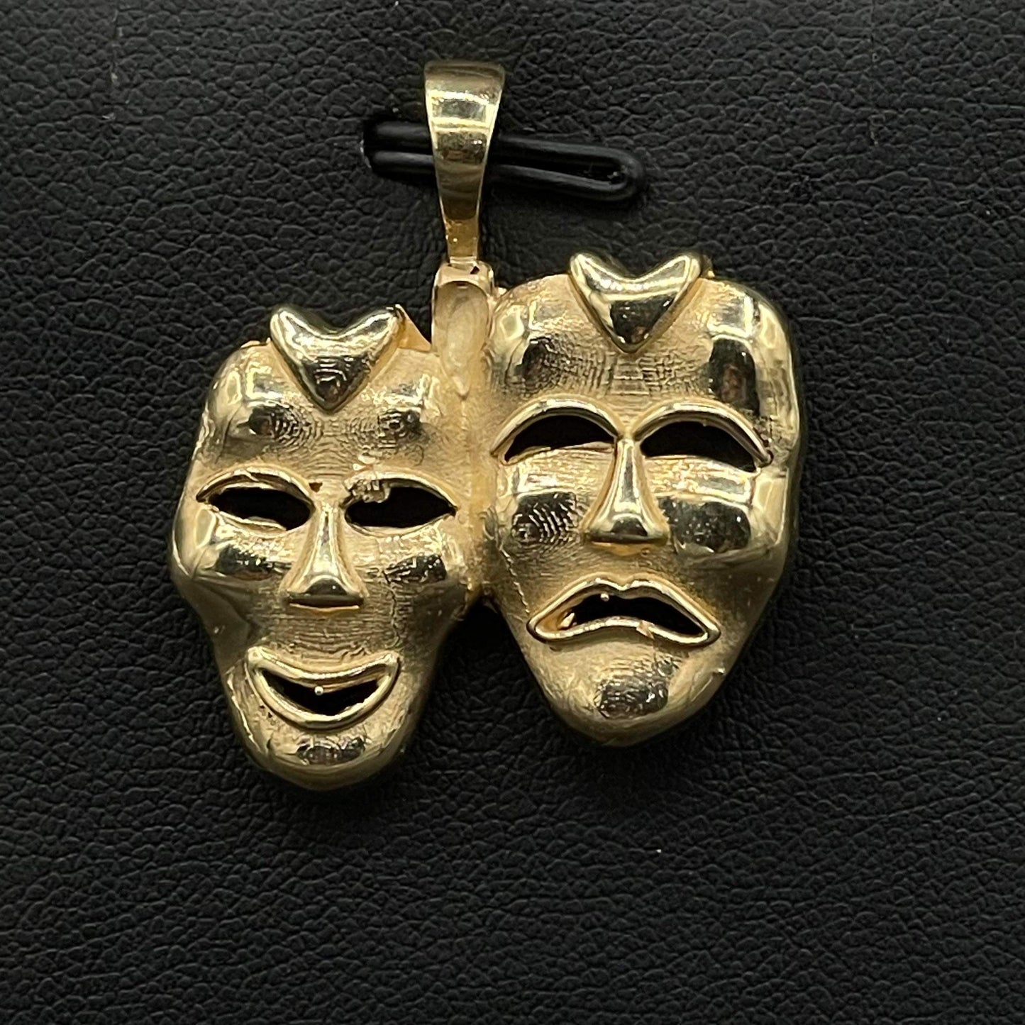 10Kt Gold Laugh Now Cry Later Pendant