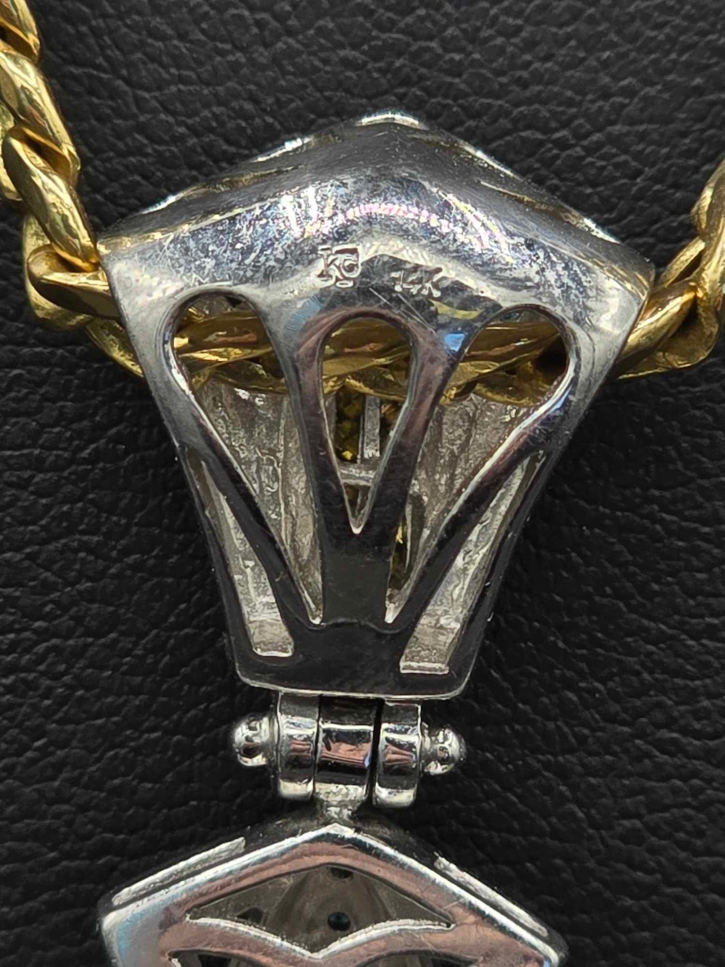 14Kt White Gold Multi Colour Diamond Cross Pendant