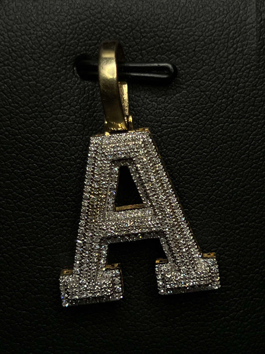 10Kt Gold Diamond "A" Pendant