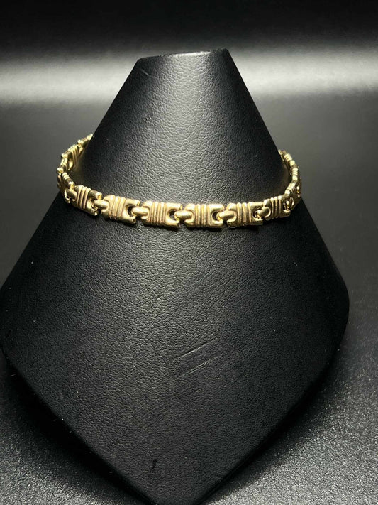 10Kt Gold 7.5" 6mm Byzantine Bracelet