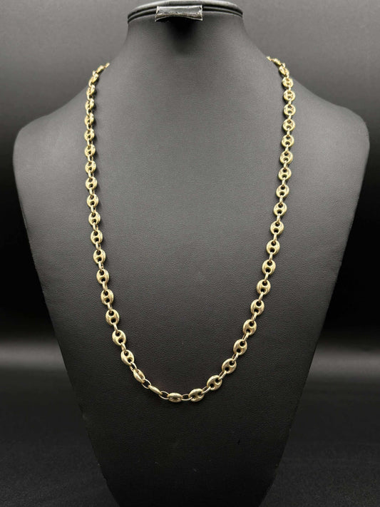 10Kt Gold 23" 7MM Unique Link Chain