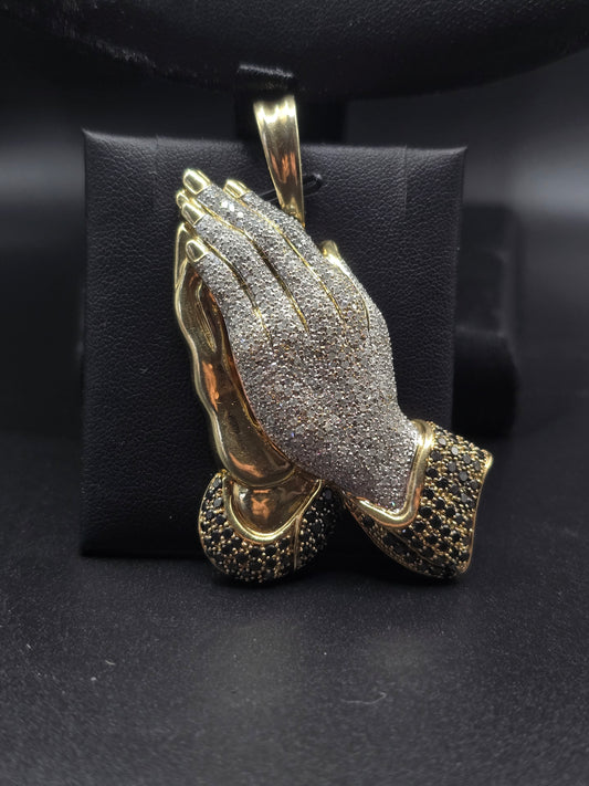 10kt Gold Diamond Prayer Hands