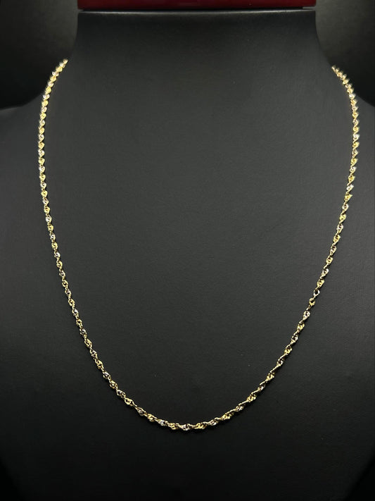 10Kt Gold 18" 1.6mm Rope Link Chain