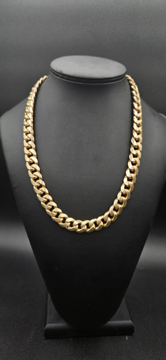 10Kt Gold 23" 13.7mm Cuban Link Chain