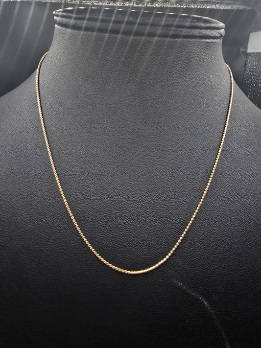 10kt Gold 1mm 18' Box Chain