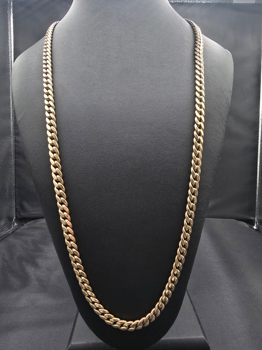 10kt Gold 30"×7MM Cuban Link Chain
